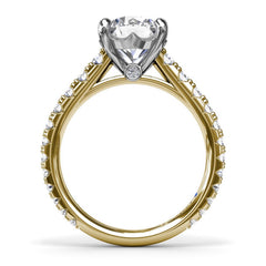 Round Diamond Engagement Ring with Graduated Shank