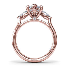 Marquise Three-Stone Diamond Engagement Ring