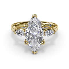 Marquise Three-Stone Diamond Engagement Ring