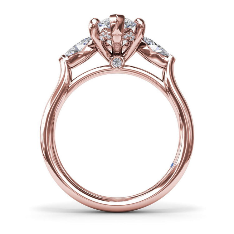 Marquise Three-Stone Diamond Engagement Ring