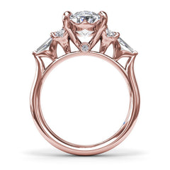 Oval Diamond Engagement Ring with Tapered Baguettes