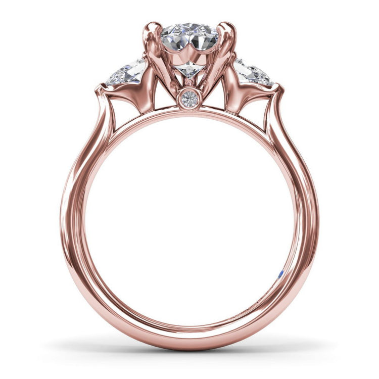 Three-Stone Pear Diamond Engagement Ring