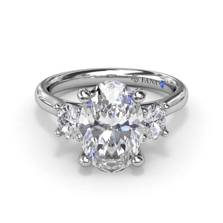 Three-Stone Oval Diamond Engagement Ring