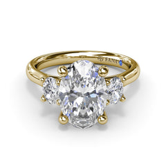 Three-Stone Oval Diamond Engagement Ring