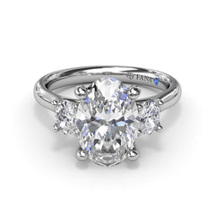 Three-Stone Oval Diamond Engagement Ring