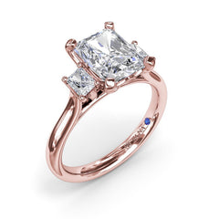 Three-Stone Radiant Engagement Ring