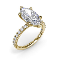 Classic Pave Marquise Diamond Engagement Ring