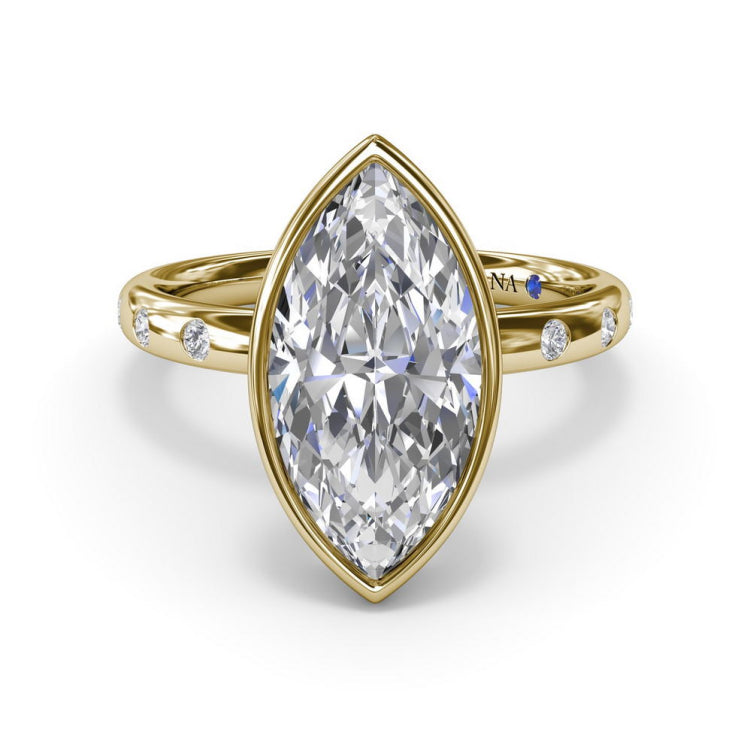 Bezel Set Marquise Diamond Engagement Ring
