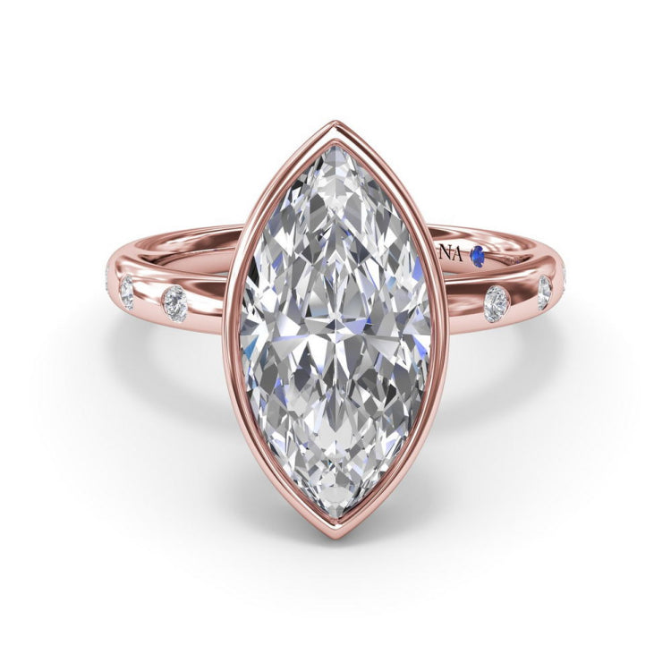 Bezel Set Marquise Diamond Engagement Ring