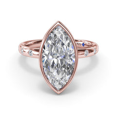 Bezel Set Marquise Diamond Engagement Ring