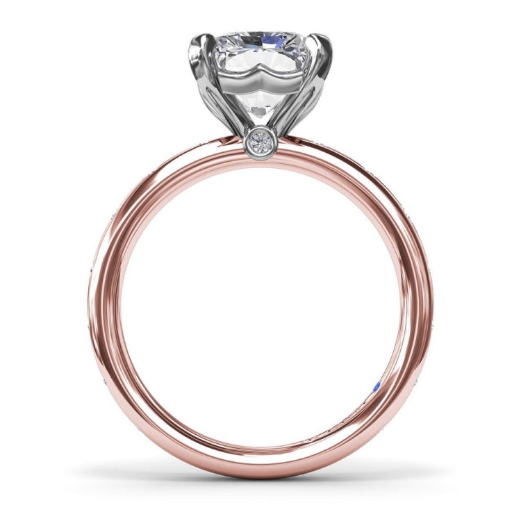 Flush Set Radiant Diamond Engagement Ring