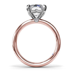 Flush Set Radiant Diamond Engagement Ring