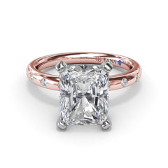 Flush Set Radiant Diamond Engagement Ring