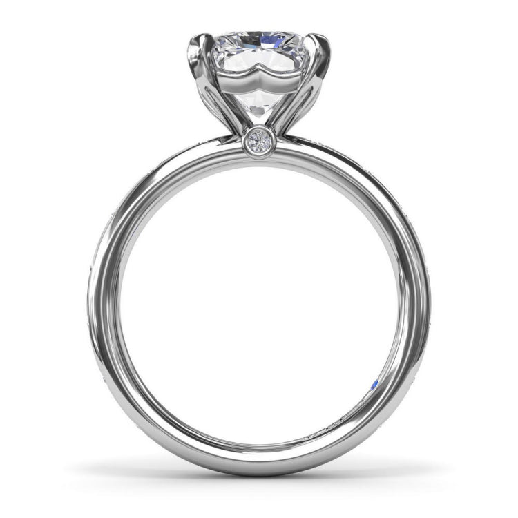 Flush Set Radiant Diamond Engagement Ring