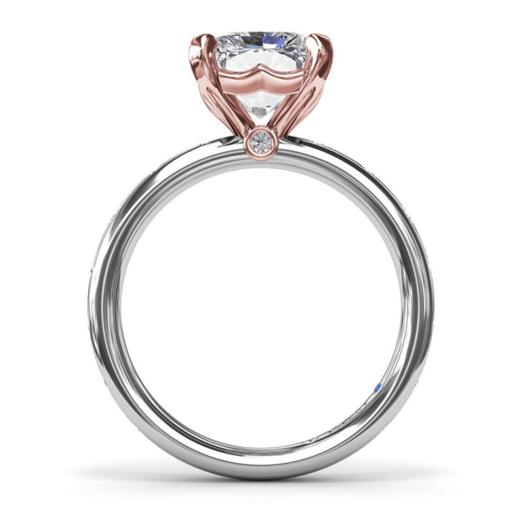 Flush Set Radiant Diamond Engagement Ring