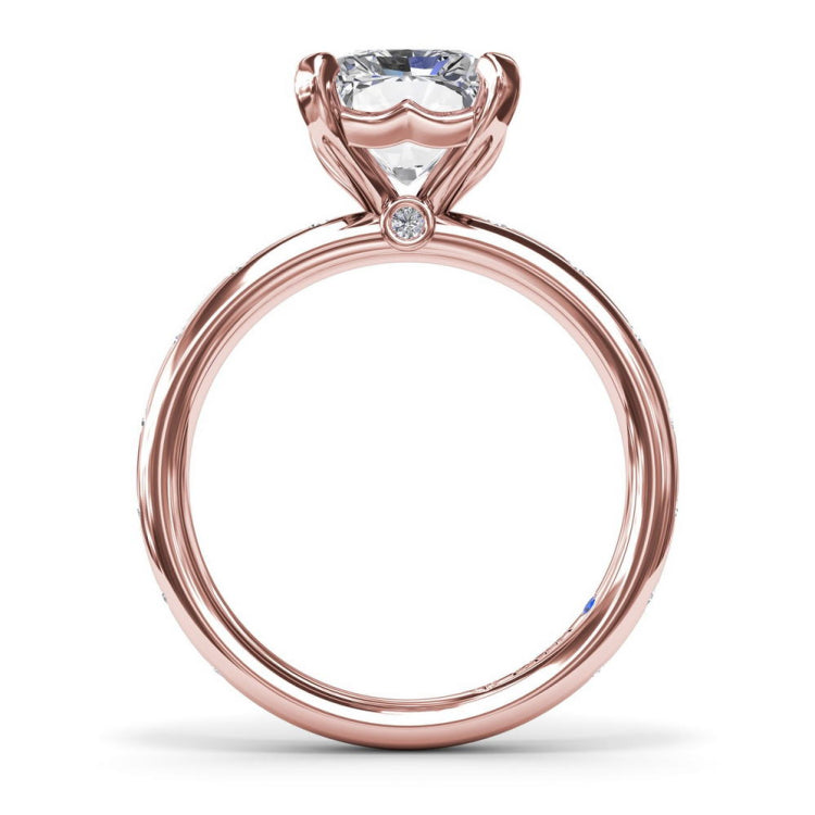 Flush Set Radiant Diamond Engagement Ring