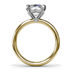 Flush Set Radiant Diamond Engagement Ring