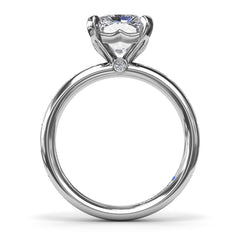 Flush Set Radiant Diamond Engagement Ring