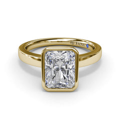 Radiant Bezel Set Engagement Ring