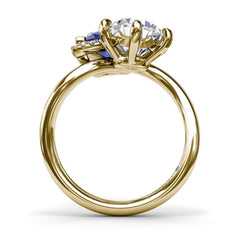 Toi et Moi Sapphire and Diamond Engagement Ring