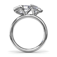 Toi et Moi Half Bezel Engagement Ring