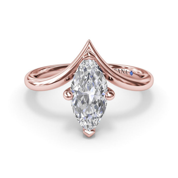 V-Shape Marquise Engagement Ring