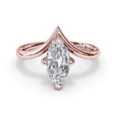 V-Shape Marquise Engagement Ring