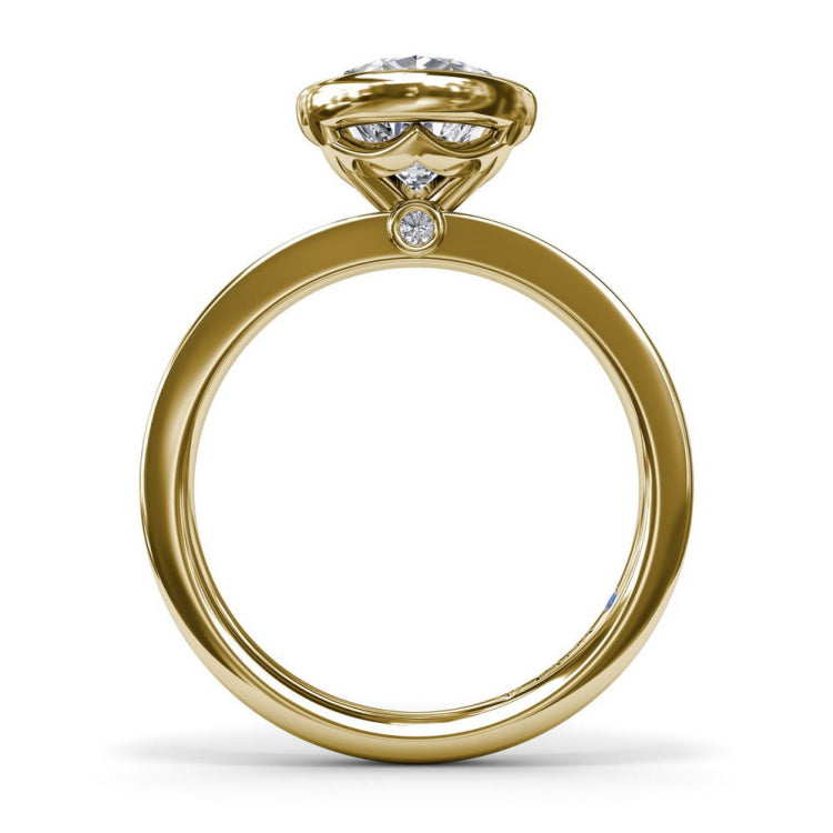 Bezel Set Pear Diamond Engagement Ring