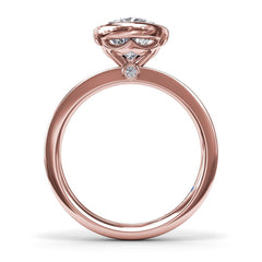 Bezel Set Pear Diamond Engagement Ring