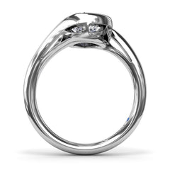 Bypass Pear Diamond Engagement Ring