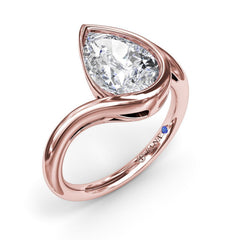 Bypass Pear Diamond Engagement Ring