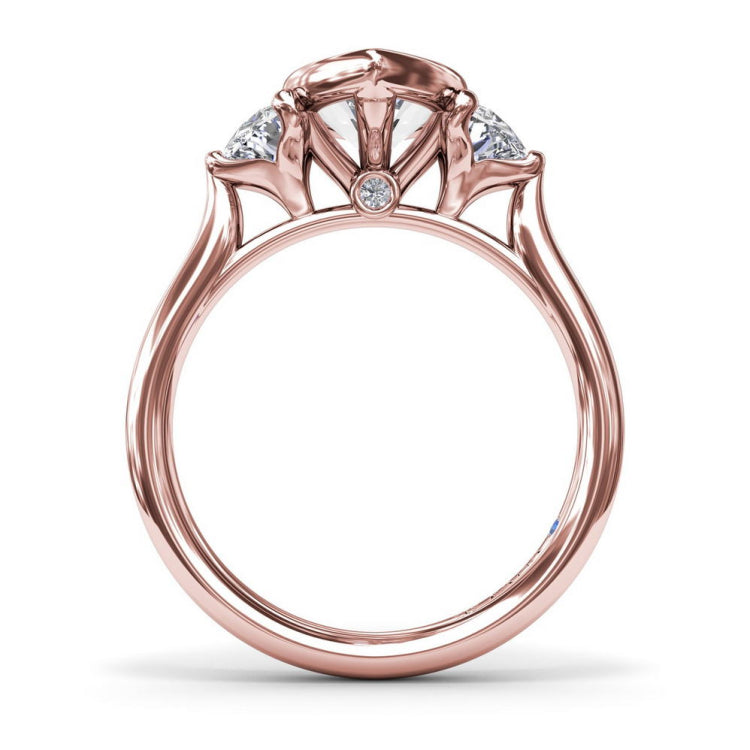 Marquise & Half Moon Diamond Engagement Ring