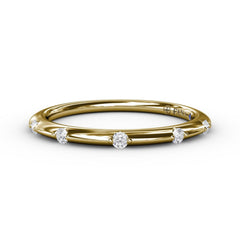 Raindrop Diamond Wedding Band 