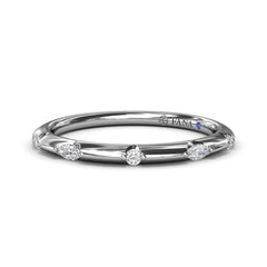 Captivating Raindrop Diamond Wedding Band 