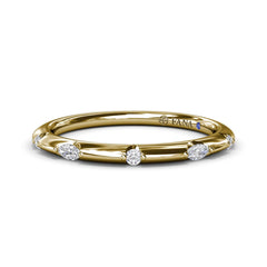 Captivating Raindrop Diamond Wedding Band 