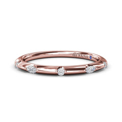 Captivating Raindrop Diamond Wedding Band 
