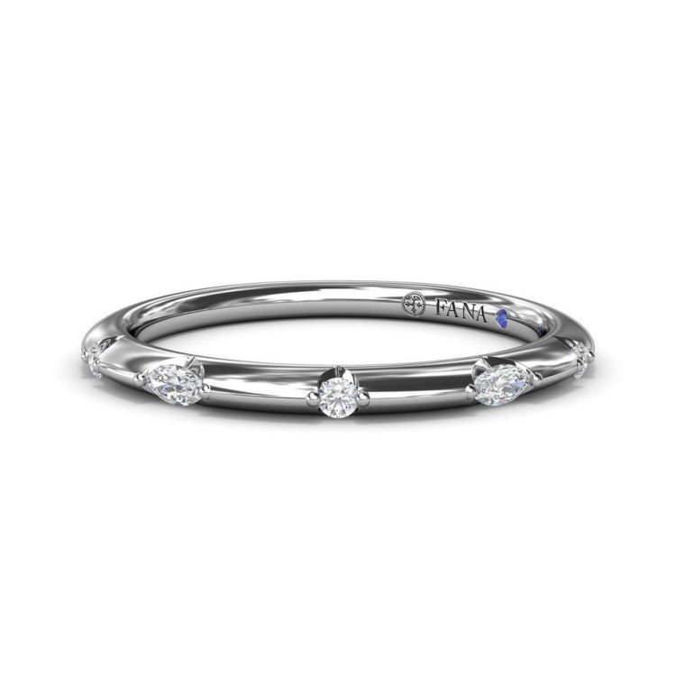 Captivating Raindrop Diamond Wedding Band 