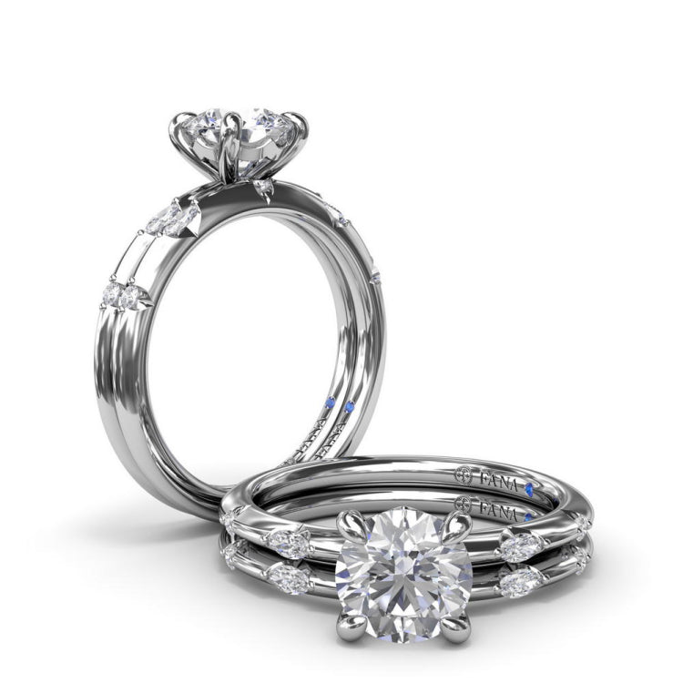 Captivating Raindrop Diamond Wedding Band 
