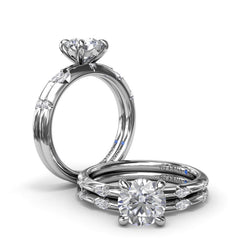 Captivating Raindrop Diamond Wedding Band 