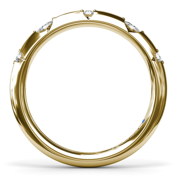 Captivating Raindrop Diamond Wedding Band 