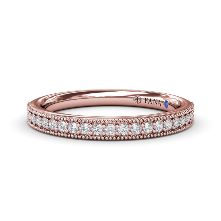 Milgrain and Diamond Wedding Band