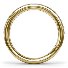 Milgrain and Diamond Wedding Band