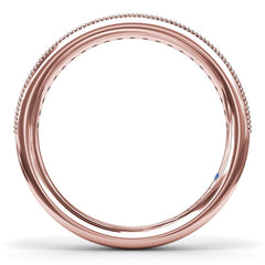 Milgrain and Diamond Wedding Band
