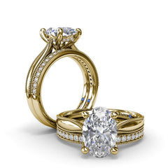 Milgrain and Diamond Wedding Band