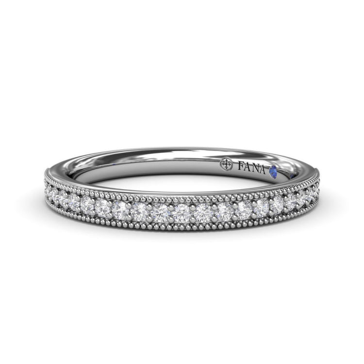 Milgrain and Diamond Wedding Band
