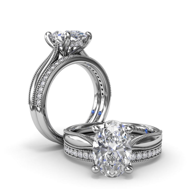 Milgrain and Diamond Wedding Band
