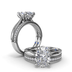 Milgrain and Diamond Wedding Band