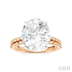 1/10 Ctw Oval Shape Round Cut Diamond Semi-Mount Engagement Ring in 14K Rose and White Gold