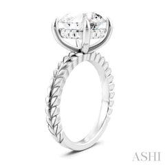 1/10 Ctw Round Shape Round Cut Diamond Semi-Mount Engagement Ring in 14K White Gold