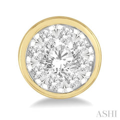 1 Ctw Lovebright Round Cut Diamond Stud Earrings in 14K Yellow and White Gold